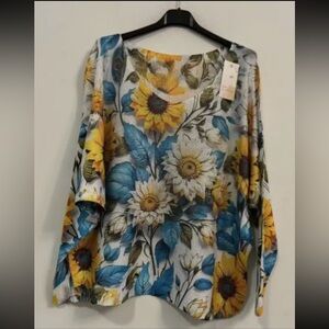 Loowie One Size Dolman Print Knit sweater